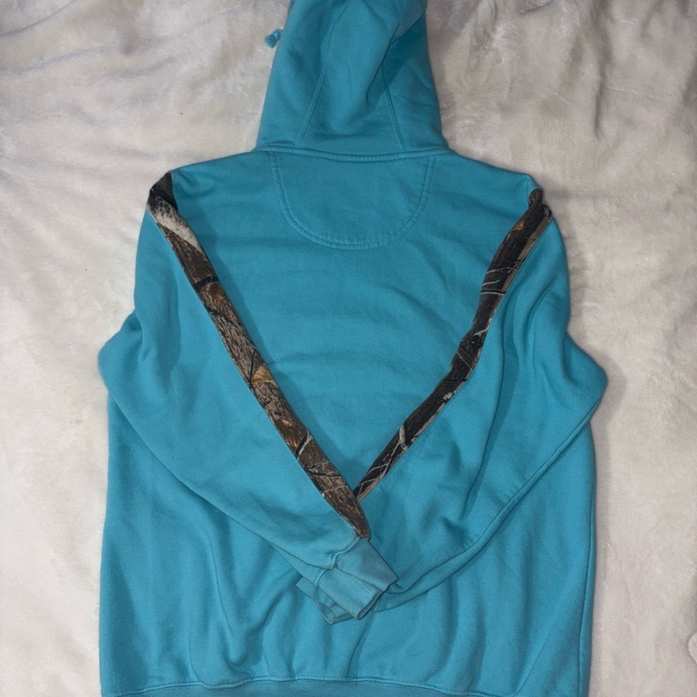 Legendary Whitetails Teal Hoodie with Camouflage Detail - Picture 2 of 3